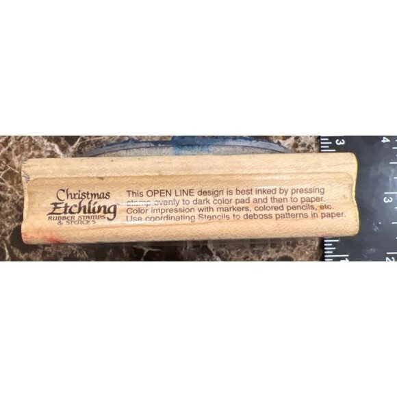 Vintage Stampendous! Christmas Etchling Rubber Stamp Covered Bridge Q048 - Picture 4 of 6